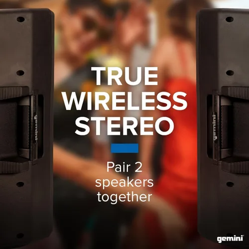 Vista 5 de Gemini - Altavoz PA alimentado de 15 pulgadas, altavoz PA Bluetooth de 2200 W con mezclador, entradas XLR, altavoces DJ activos para fiestas