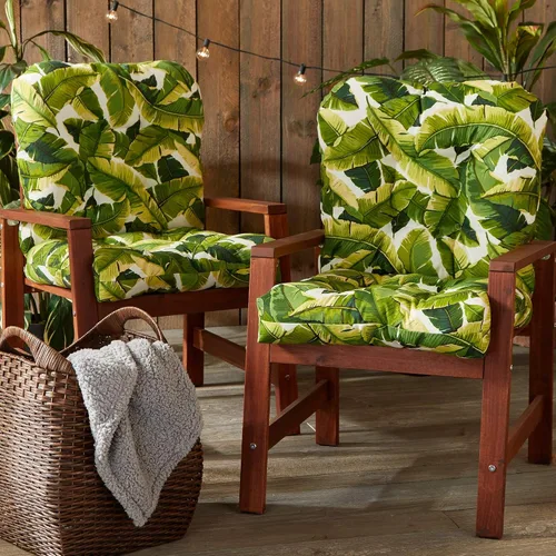 Vista 60 de Greendale Home Fashions Juego de 2 cojines de asiento y respaldo para exteriores, diseño Adobe Stripe 2