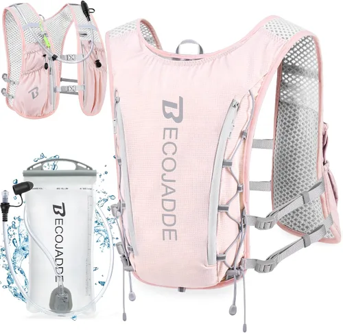 Vista 21 de BECOJADDE Chaleco de Hidratación Mochila para Correr para Hombres Mujeres, Mochila de Hidratación Ligera de 5L para Correr, Chaleco de Hidratación