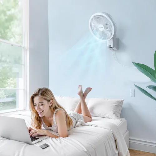 Vista 8 de VEVOR Ventilador de montaje en pared de 8.5 pulgadas, ventilador colgante