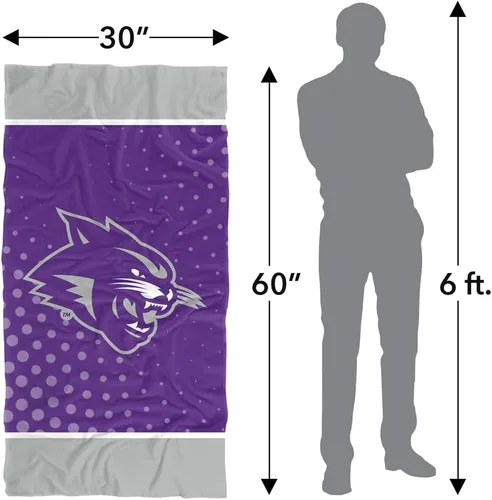 Vista 6 de LOGOVISION Manta Abilene Christian University, 30x60 Logo Dots CottonFront/PolyBackBeachTowel