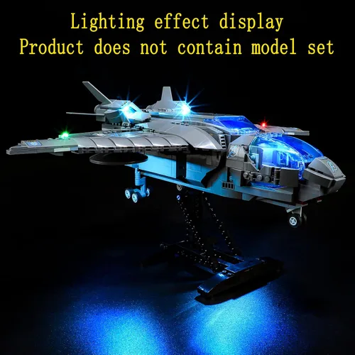 Vista 3 de GEAMENT Kit de luces LED compatible con Lego The Avengers Quinjet 76248 (juego de modelos no incluidos)