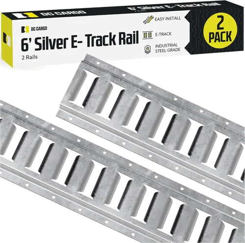 Vista 23 de DC Cargo - Kit de rieles de amarre E Track de 2' (paquete de 10) para garajes, furgonetas, remolques, amarres de motocicleta, montajes de ATV