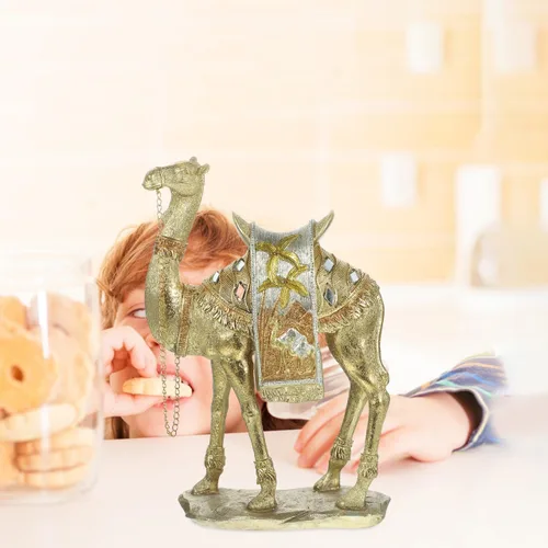 Vista 6 de ABOOFAN Estatua de camello de simulación para decoración del hogar, figura de camello de resina de estilo de Oriente Medio para el hogar, oficina