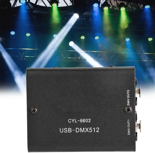 Vista 3 de Controlador de escenario, 512 canales USB a DMX DMX512 Luz LED DMX Iluminación de escenario Controlador de Canales Decodificador Módulo