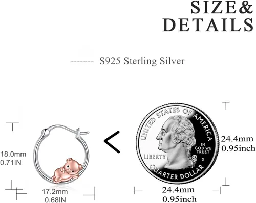 Vista 17 de VONALA Bonitos aretes de aro de plata de ley 925, regalos de cumpleaños para mujer