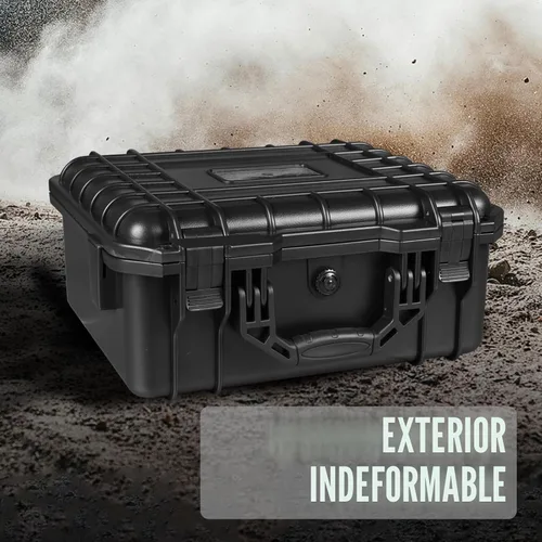 Vista 6 de Jack Boss Estuche rígido, 14 x 11.5 x 6.5 pulgadas, portátil, resistente al clima, impermeable, funda protectora para cámara con espuma Negro