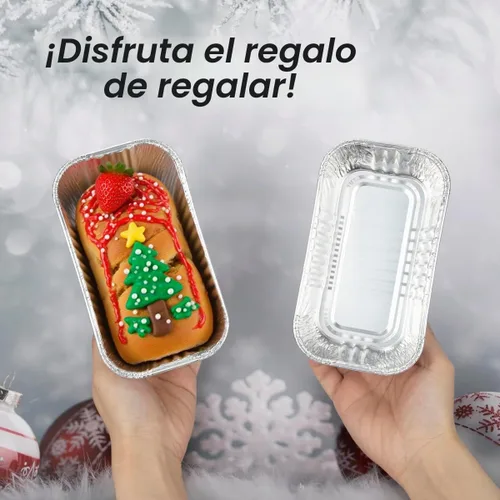 Vista 6 de MOACOCK Paquete de 50 mini moldes para pan de 1 libra, 6 x 3.5 x 2 pulgadas, moldes de pan desechables de papel de aluminio para hornear pasteles