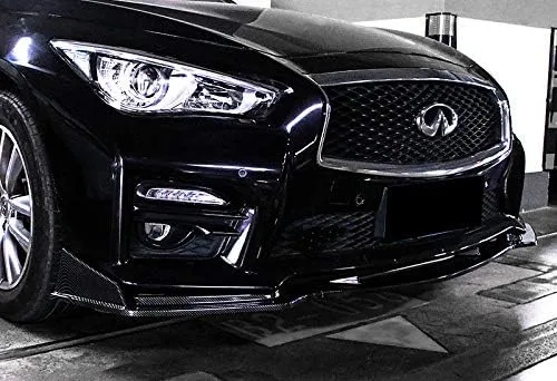 Vista 4 de Q1-TECH, borde de parachoques delantero compatible con Infiniti Q50 2014-2017 (solo modelo deportivo), alerón de parachoques delantero, kit divisor