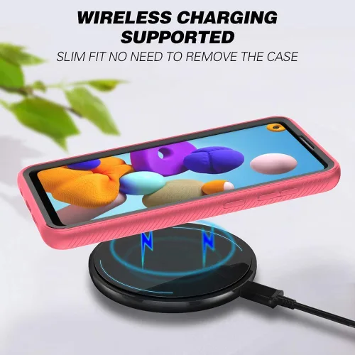 Vista 6 de Asuwish Funda de teléfono para Samsung Galaxy A21S con protector de pantalla de vidrio templado y soporte delgado, funda protectora híbrida