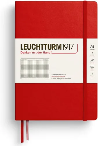 Vista 22 de LEUCHTTURM1917 373976 Cuaderno mediano (A5), tapa dura, 251 páginas numeradas, cereza, liso