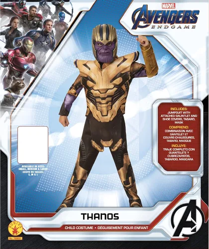 Vista 4 de Rubies Marvel Avengers Endgame - Disfraz y máscara de Thanos para niños