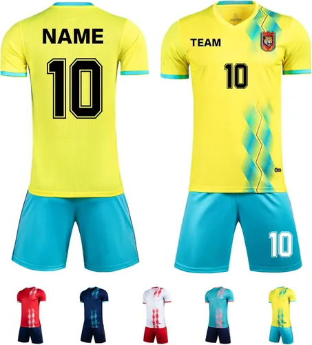 Vista 7 de ORYG Camisetas de fútbol personalizadas para niños, uniformes de equipo de fútbol personalizados para hombres y mujeres con nombre de número