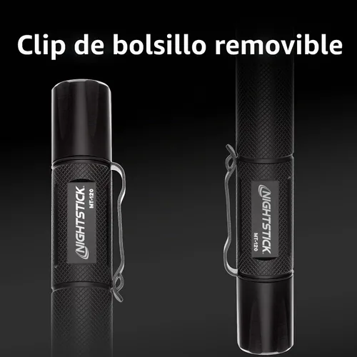 Vista 5 de Nightstick MT-120 Momentáneo o Constante MT-120 Mini-TAC de Metal LED Linterna de 2 pilas AA, 14.2 cm, Negro