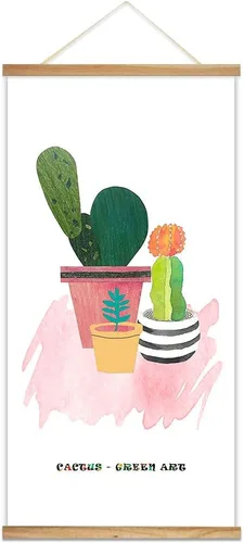 Vista 38 de wall26 Póster colgante de madera enmarcado con hermosas flores de invierno, impresión para el hogar, listo para colgar, 18 x 36 pulgadas