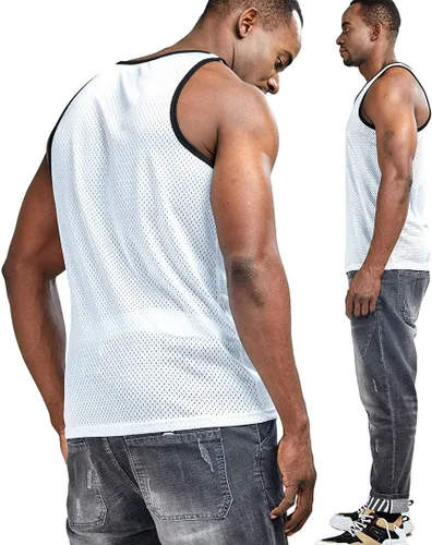 Vista 3 de AIMPACT Camiseta sin mangas de malla casual para hombre