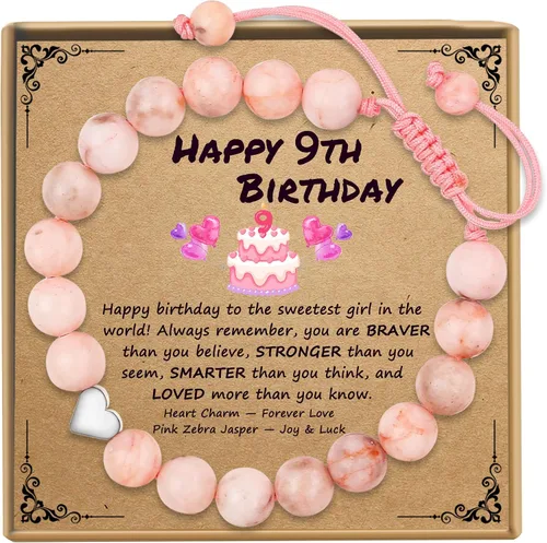 Vista 23 de Sereney Regalos de cumpleaños para niñas, pulseras de cuentas hechas a mano rosa para adolescentes