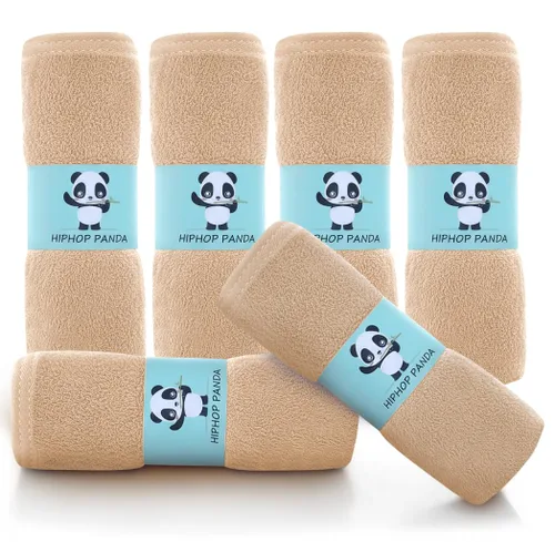Vista 12 de HIPHOP PANDA Toallitas para bebé, rayón hecho de bambú - 2 capas ultra suaves y absorbentes, toallita facial de baño para recién nacidos - toallitas