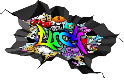 Vista 22 de Calcomanía de pared con nombre personalizado, graffiti 3D Arte personalizado vinilo decorativo adhesivo Removible Despegar y pegar Borde