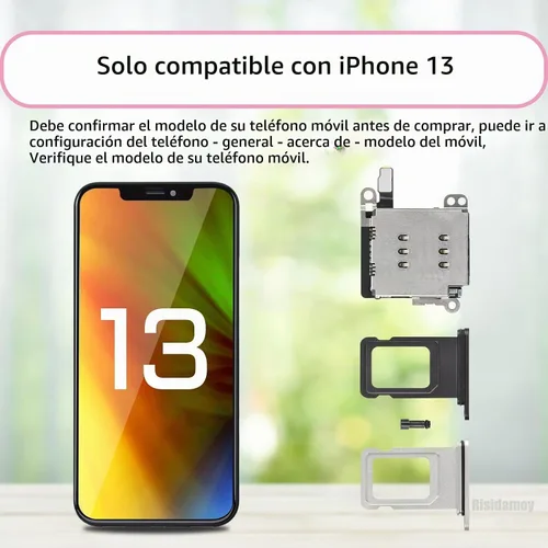 Vista 4 de Para iPhone 13 Dual SIM Card Reader Flex Cable con Negro y Plata Bandeja de Tarjeta SIM Doble Soporte de Ranura Adaptador de Reemplazo con Kit
