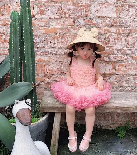 Vista 6 de Super Fairy Baby Girl's Tutus Dress Toddler Lace Tulle Ballet Skirt Birthday Party Dress Up