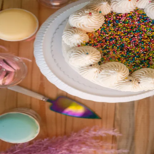 Vista 6 de Gránulos de arcoíris para decoración de pasteles, 1.54 libras Nonpareils arcoíris