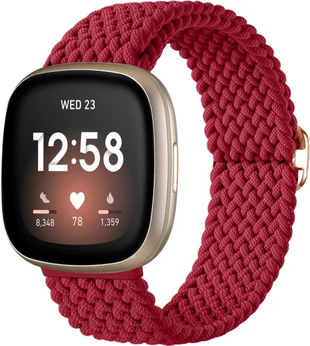 Vista 25 de Maledan Banda elástica trenzada compatible con Fitbit Sense/Versa 3/4 y Sense 2, correa elástica suave para reloj inteligente, accesorio