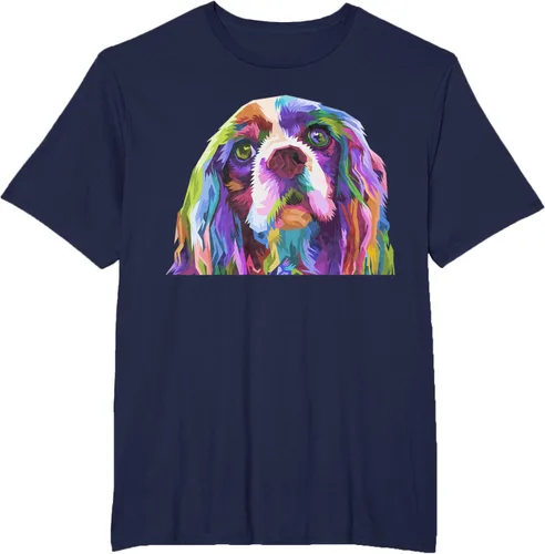 Vista 40 de Camiseta con diseño de Cocker Spaniel de arte pop para dueños de perros, Negro, S