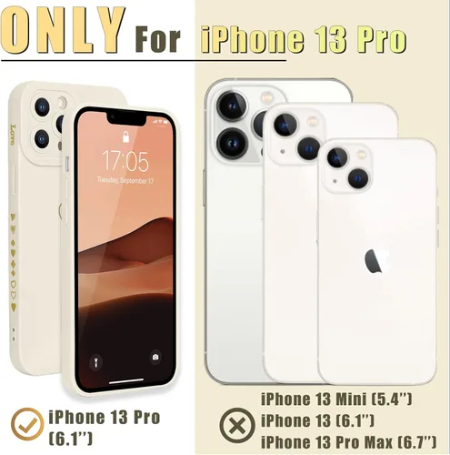 Vista 2 de Teageo Funda compatible con iPhone 13 Pro de 6.1 pulgadas para mujeres y niñas, bonito corazón de amor de lujo