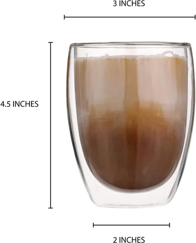 Vista 4 de LEMONSODA Vasos aislados de doble pared (8.5 onzas, 12 onzas) (12 onzas, juego de 4)