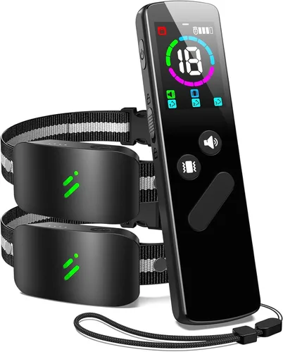 Vista 8 de Collar de choque para perro con 10 niveles de pitido, 2680 pies, 4 modos, collar eléctrico de entrenamiento para perros con control remoto, Verde