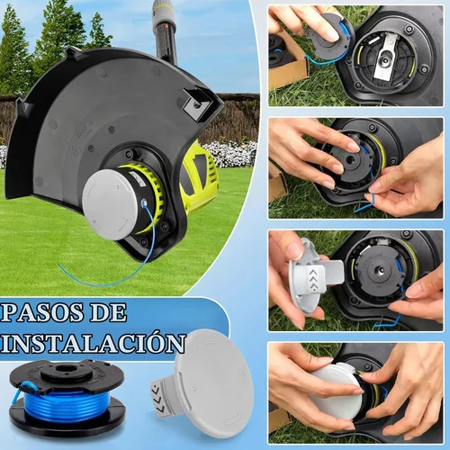 Vista 6 de AC14RL3A - Carrete para recortadora de malezas Ryobi Weed Wacker, línea de recortadora de cuerda de 11 pies y 0.065 pulgadas para Ryobi Weed Eater
