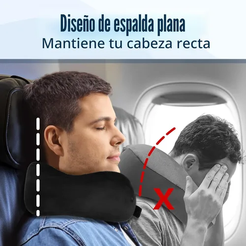 Vista 4 de Cirorld - Almohada de cuello para viajes, almohadas de viaje para aviones, 100% espuma viscoelástica para cuello, almohada de vuelo ajustable