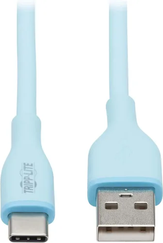 Vista 10 de Tripp Lite Safe-IT - Cable de carga USB-A a USB-C para iPhone, iPad, Android y más, de hombre a hombre, carga de 60 W, ultra flexible, certificado
