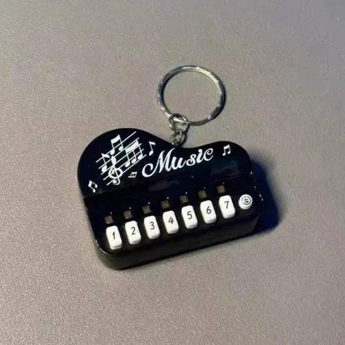 Vista 7 de LIFKOME Llavero colgante de piano, 2 piezas, llavero de teclado de piano, mini instrumento musical, colgante para decoración de mochila y bolso