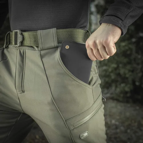 Vista 5 de M-Tac Pantalones tácticos de invierno para hombre Softshell con forro polar aislante