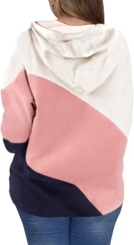 Vista 2 de Eytino Sudaderas con capucha de talla grande para mujer, de manga larga, con cordón y cordón (1X-5X)