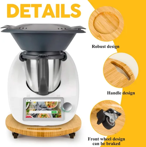 Vista 2 de Elegante bandeja deslizante para Thermomix TM5 TM6, base para Thermomix - Robusta, se desliza fácilmente desde debajo del gabinete, bandeja