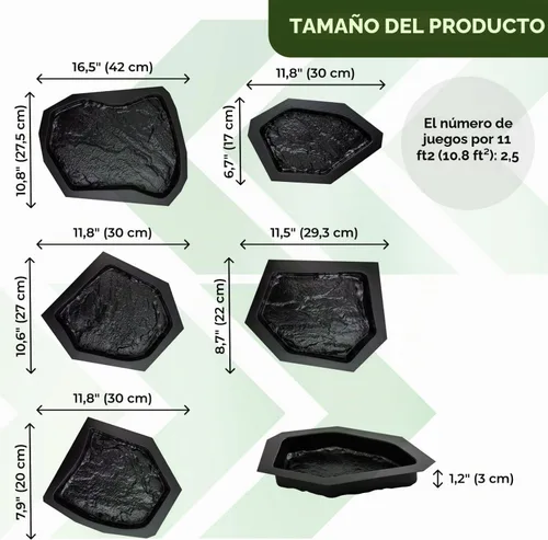 Vista 4 de Molde de cemento ABS de 0.079 pulgadas (0.079 in) para losa – Molde de pavimentador reutilizable – Fundición Pathmaker Garden Pathmate Pavement