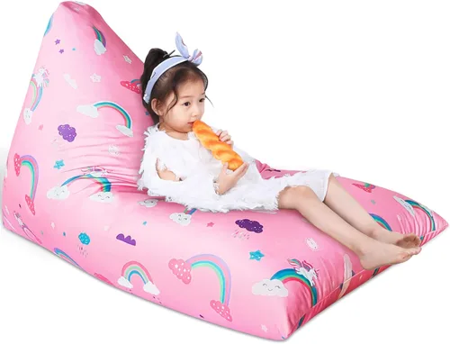 Vista 12 de Jorbest Puf de almacenamiento de animales de peluche para niños y adultos, puf de animales de peluche, asiento de lona de alta calidad, solo funda