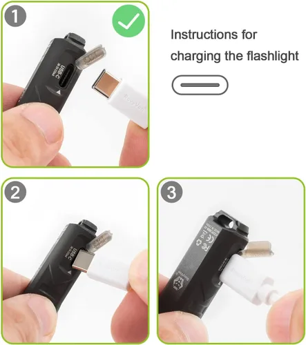 Vista 4 de Linterna RovyVon A1 recargable, tamaño pequeño, USB