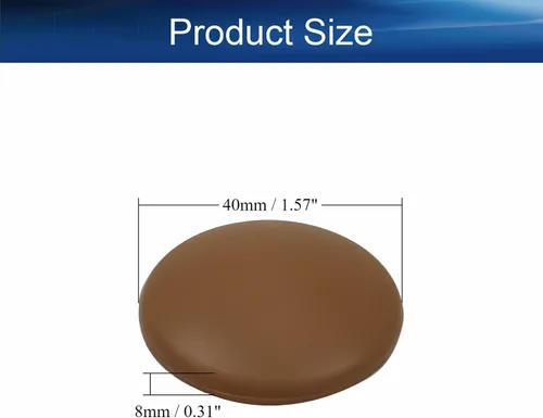 Vista 2 de Protectores de pared de 1.57 pulgadas de diámetro, autoadhesivos, para manija de puerta, tope de silicona, color marrón, 1 unidad