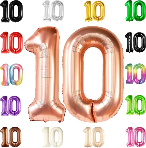 Vista 17 de KatchOn Globo negro del número 10 de 40 pulgadas para decoraciones