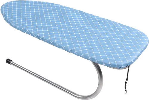 Vista 7 de GLOGLOW Mini tabla de planchar plegable, tabla de planchar con marco de acero inoxidable, funda de algodón extraíble para espacios pequeños