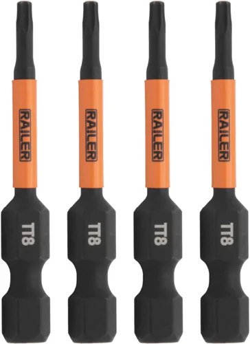 Vista 10 de TORX T10 - Brocas de seguridad a prueba de manipulaciones, Railer de 2 pulgadas, vástago hexagonal de 1/4 pulgadas, estrella de acero S2 resistente