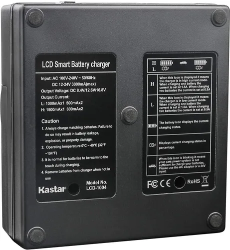 Vista 2 de Kastar EN-EL25 AC LCD cargador de batería dual rápido compatible con Nikon EN-EL25 ENEL25 EN-EL25a 4241 batería, Nikon MH-32 cargador y Nikon Z