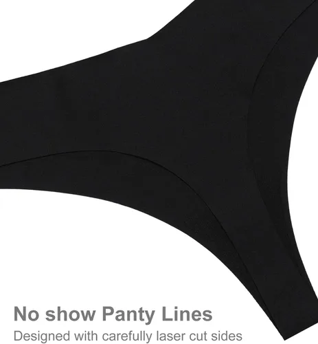 Vista 5 de SHARICCA Ropa interior invisible sin costuras para mujer, tanga, suave, paquete múltiple
