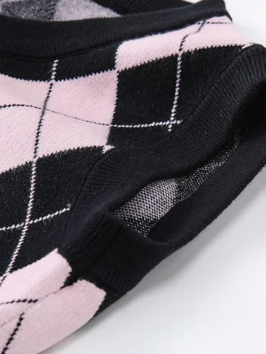 Vista 5 de Floerns Suéter sin mangas con estampado de corazón para niñas, cuello en V, camiseta sin mangas