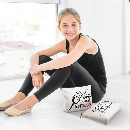 Vista 5 de Tondiamo Bolsa de maquillaje de baile, regalos de graduación, bolsas de cosméticos de baile, bailarina, ballerina, ballet, kit de supervivencia