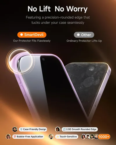 Vista 9 de SMARTDEVIL Protector de pantalla de privacidad para iPhone 17 Pro +